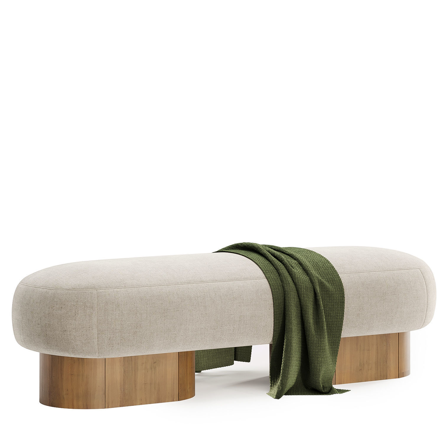 Jacory Bouble Fabric Upholstered Bench 3D model_1