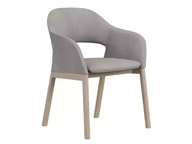 Brunner Invite Upholstered wooden chair with armrests