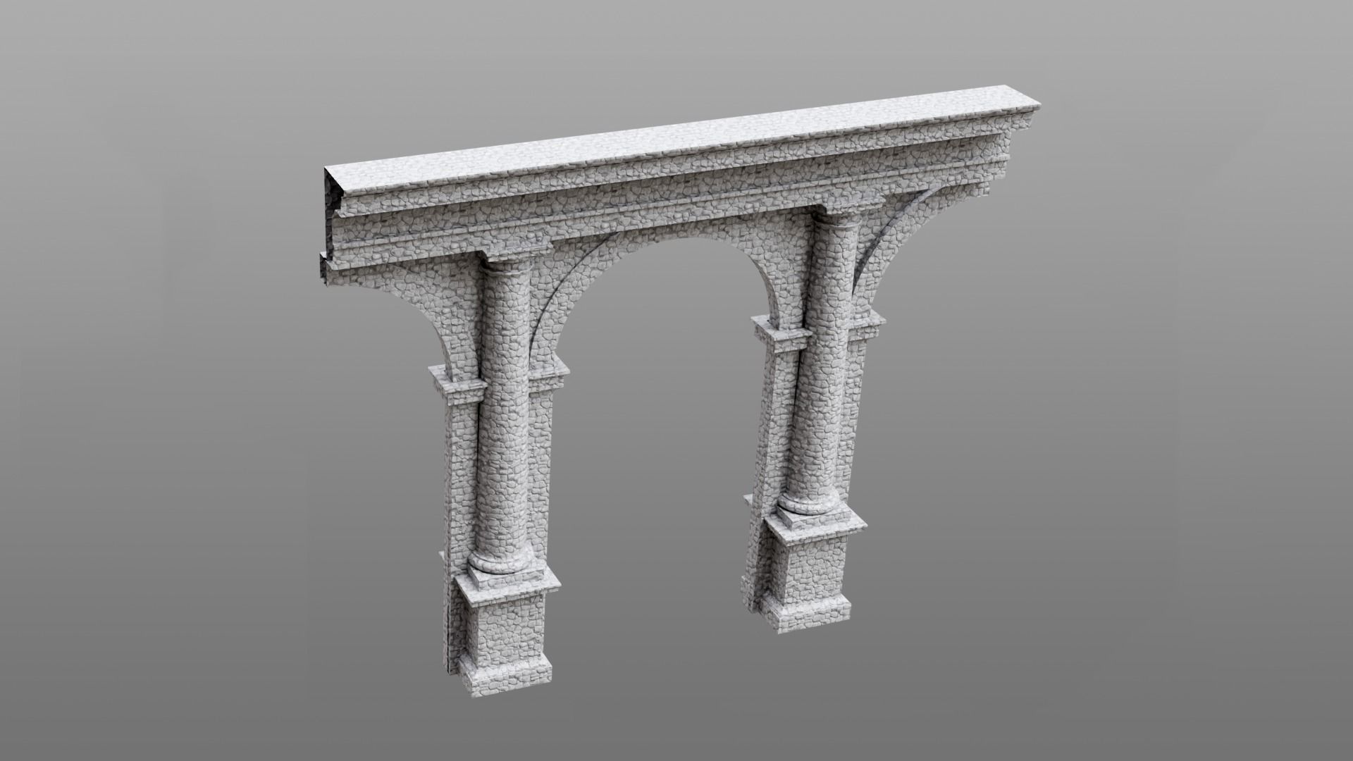 Ancient Wall 2 3D model_3