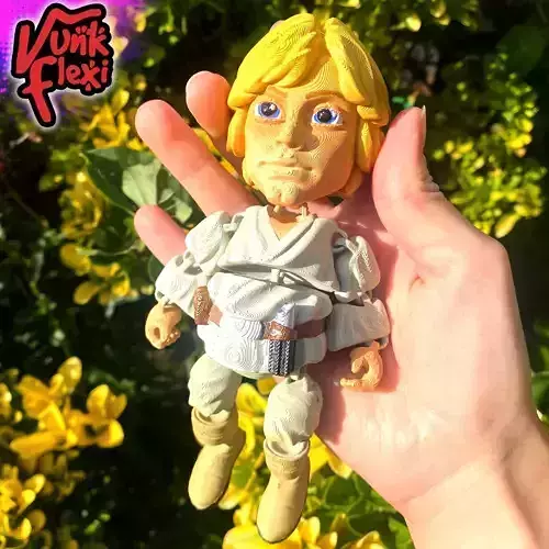 Luke Skywalker Flexi Print In Place plus figure and keychain