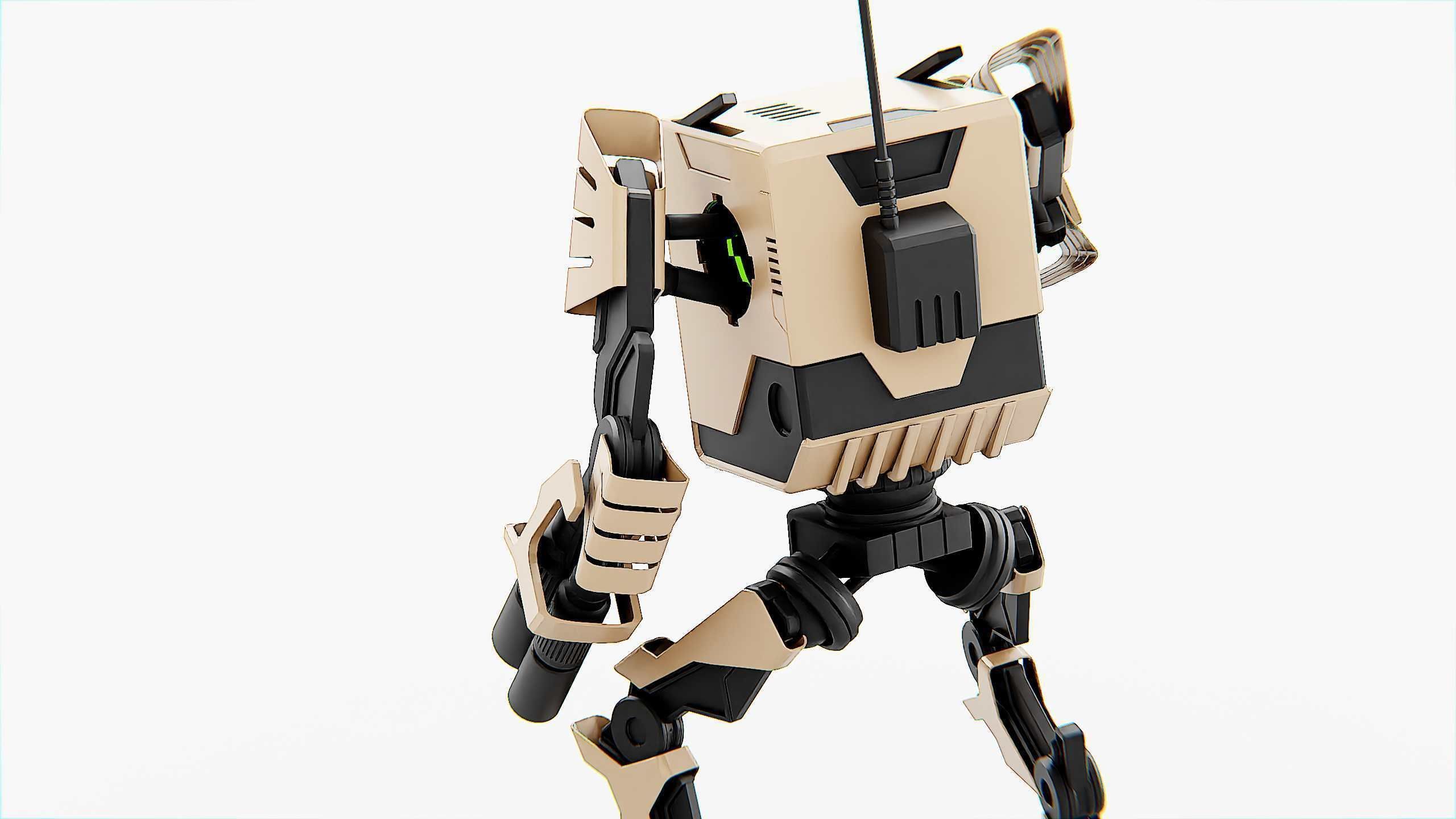 MILITARY DROID K-800 Rigged for Unreal Engine - Unity - MIXAMO 3D model_27