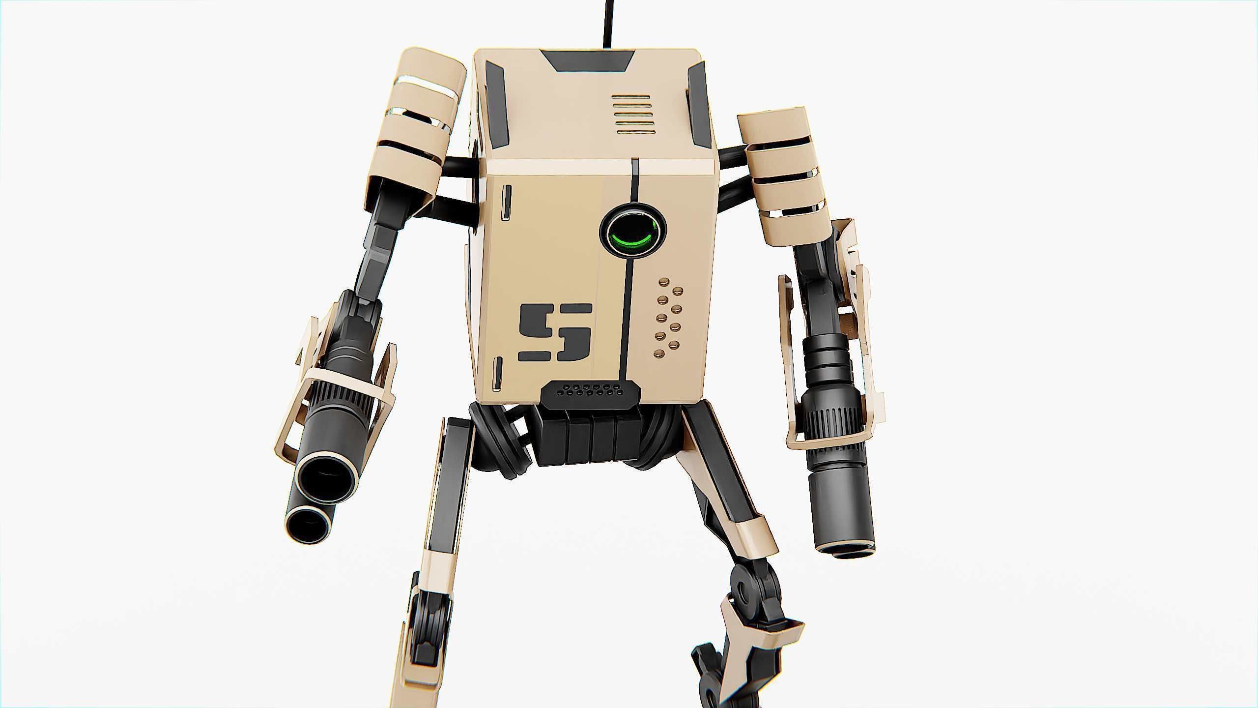 MILITARY DROID K-800 Rigged for Unreal Engine - Unity - MIXAMO 3D model_25