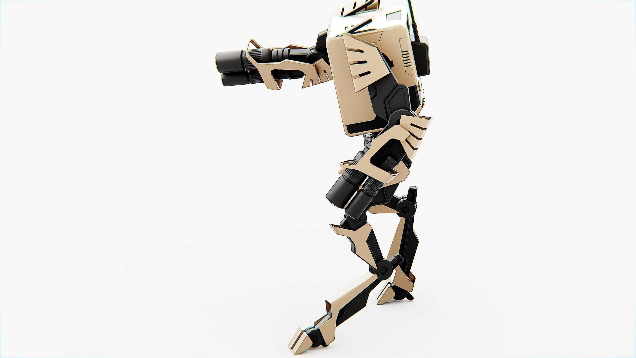 MILITARY DROID K-800 Rigged for Unreal Engine - Unity - MIXAMO 3D model_7