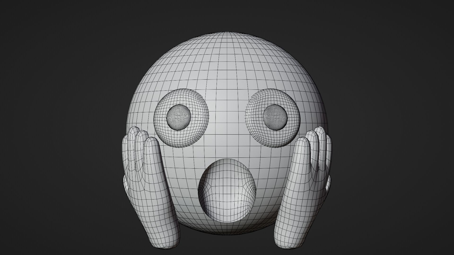 Screaming in Fear Face Emoticon Emoji or Smiley 3D model_10