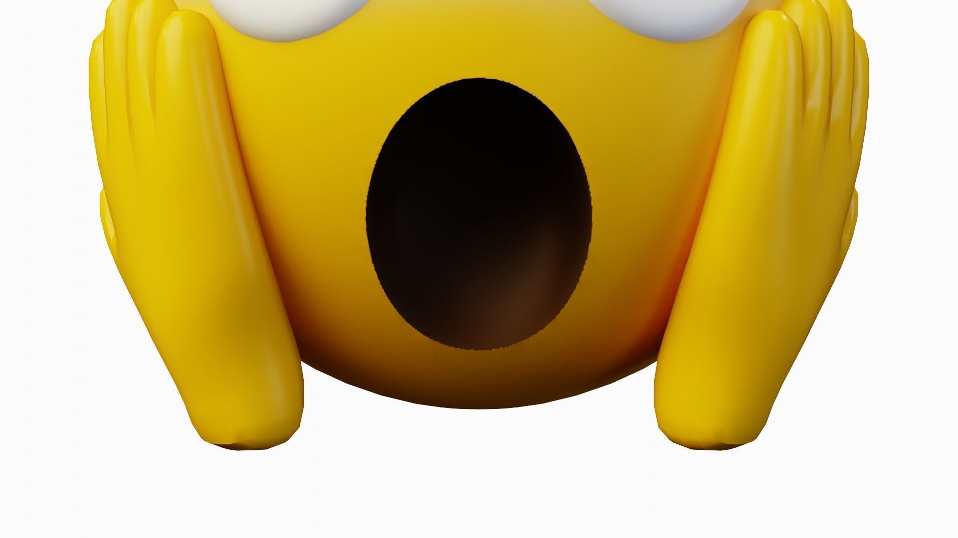 Screaming in Fear Face Emoticon Emoji or Smiley 3D model_7