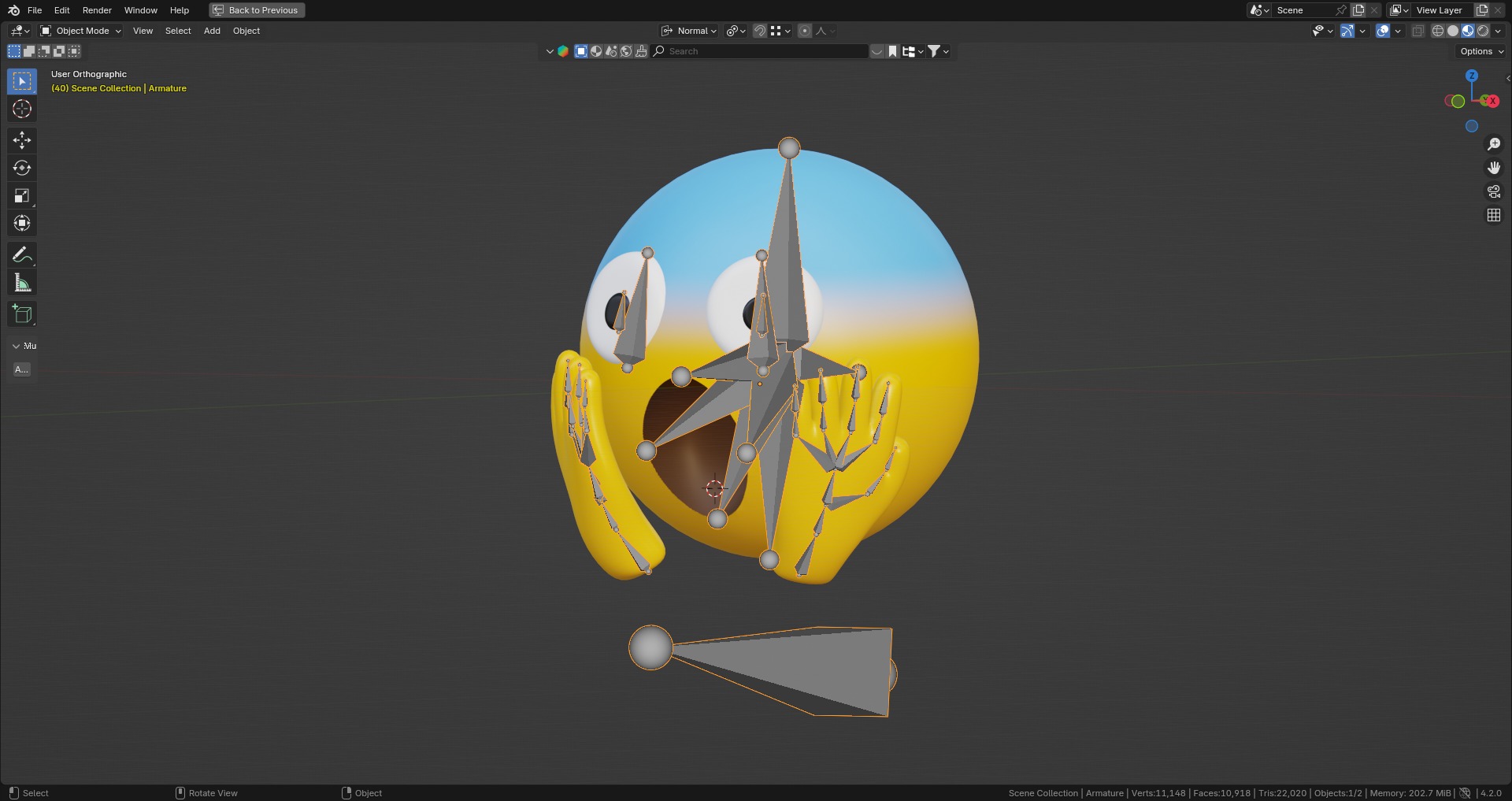 Screaming in Fear Face Emoticon Emoji or Smiley 3D model_8