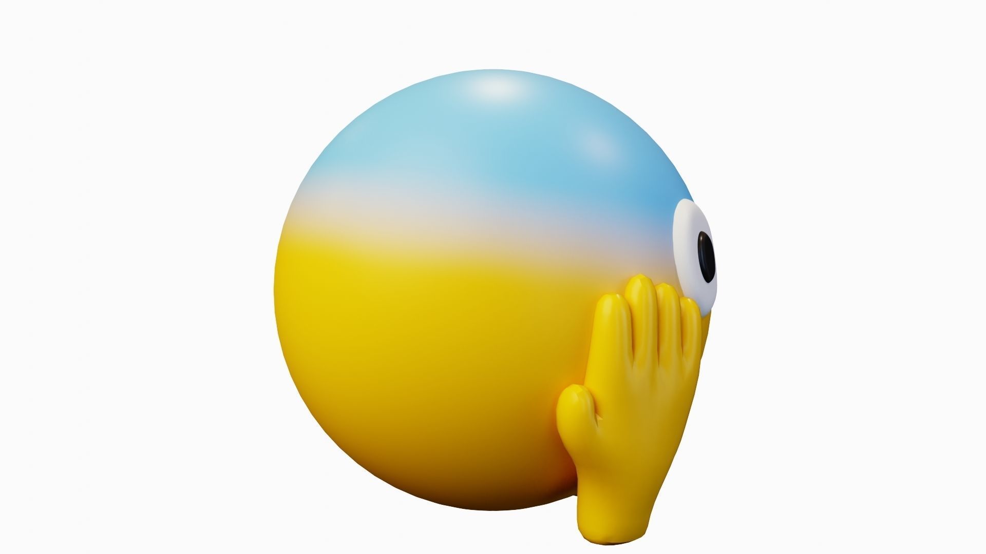 Screaming in Fear Face Emoticon Emoji or Smiley 3D model_3