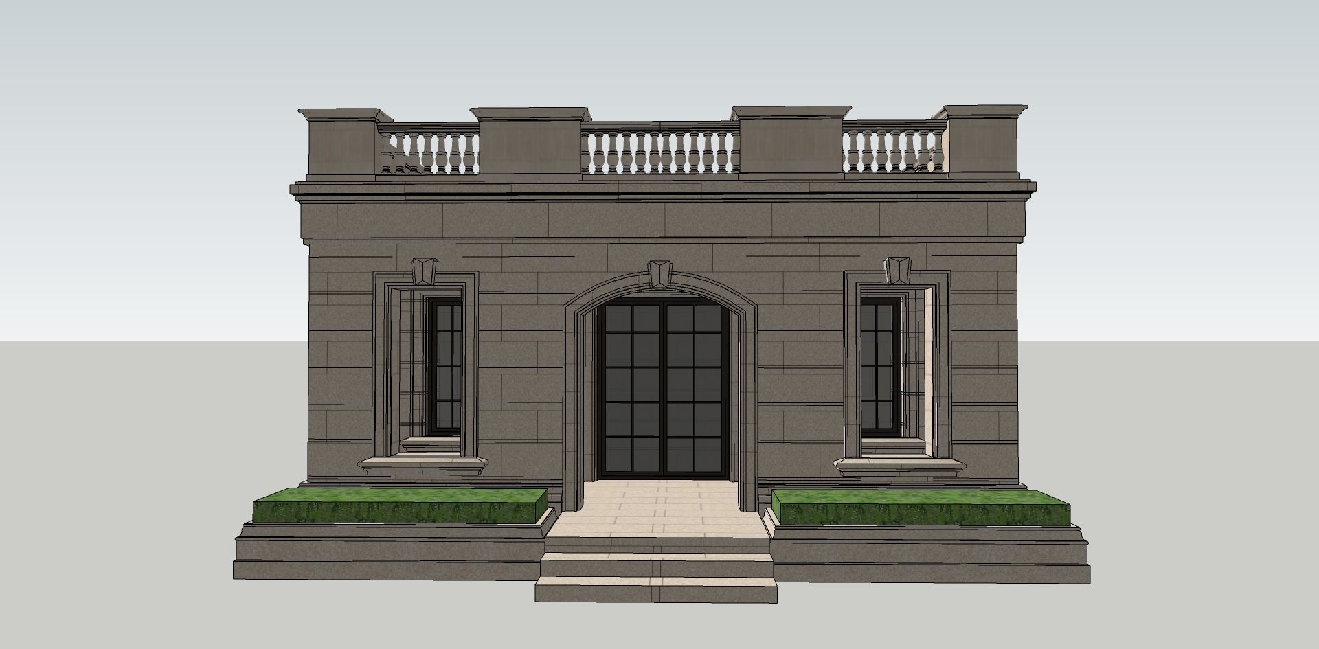 classical office 3d model exterior 3D model_1