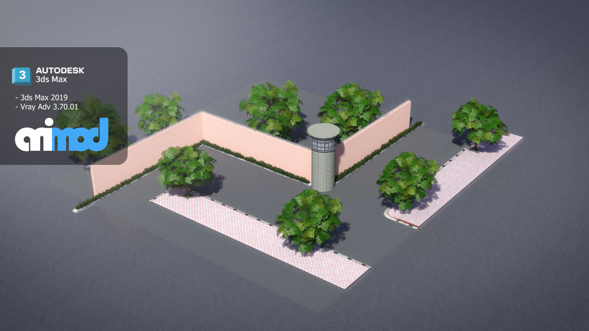 TW jail wall 3D model_2