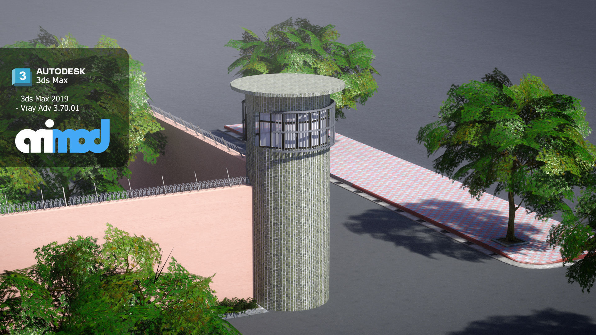 TW jail wall 3D model_3