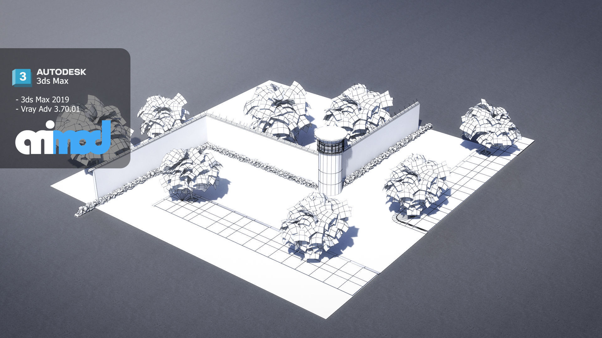 TW jail wall 3D model_7