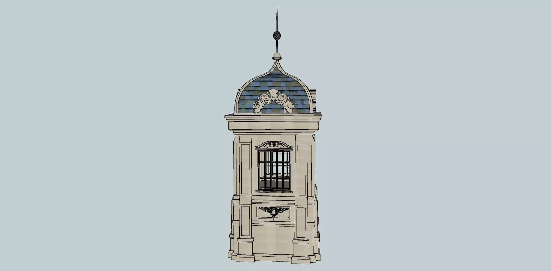 classical tower sketchup 3d model 3D model_0