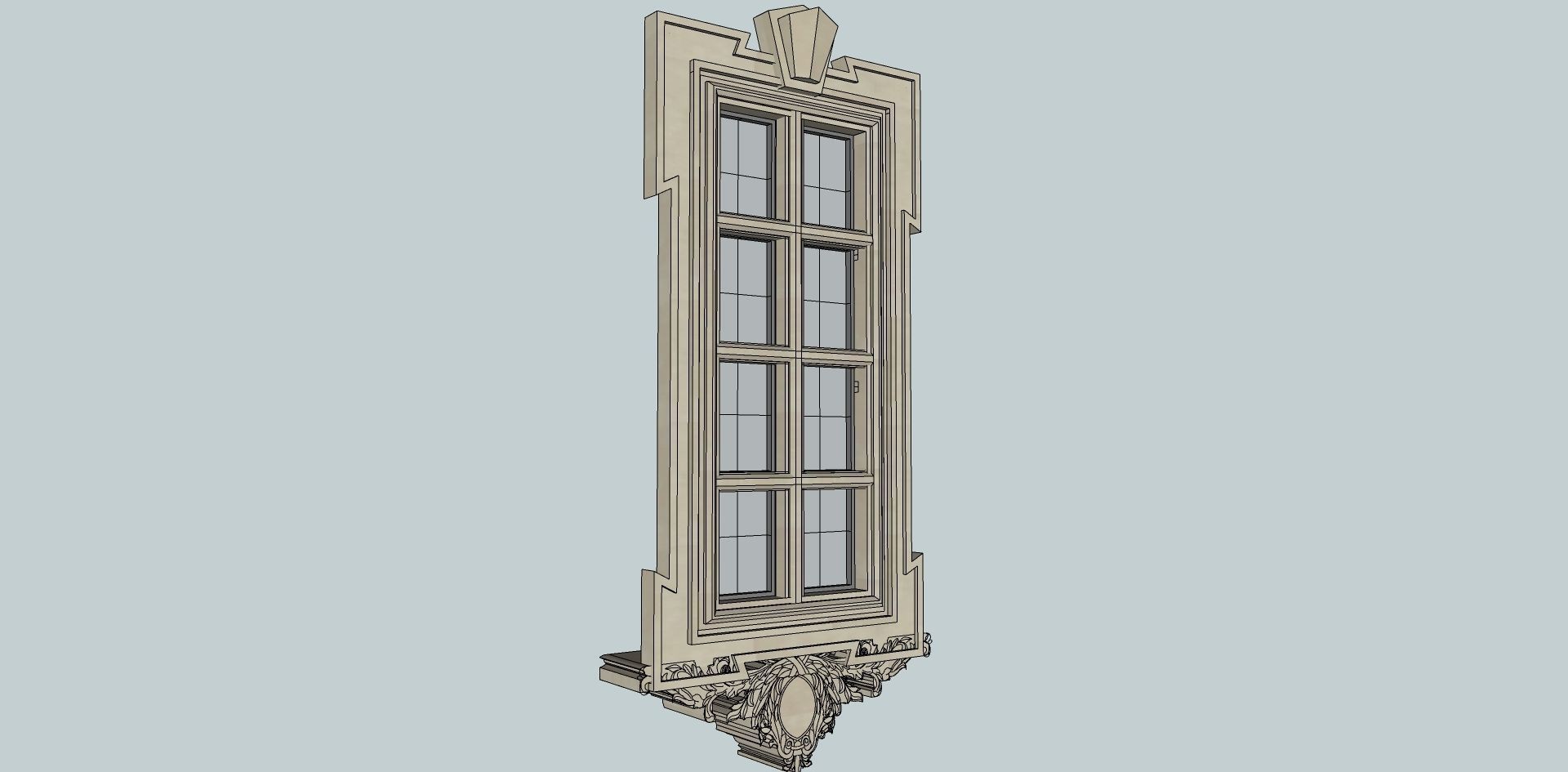 Classical window 3d sketchup model 3D model_1