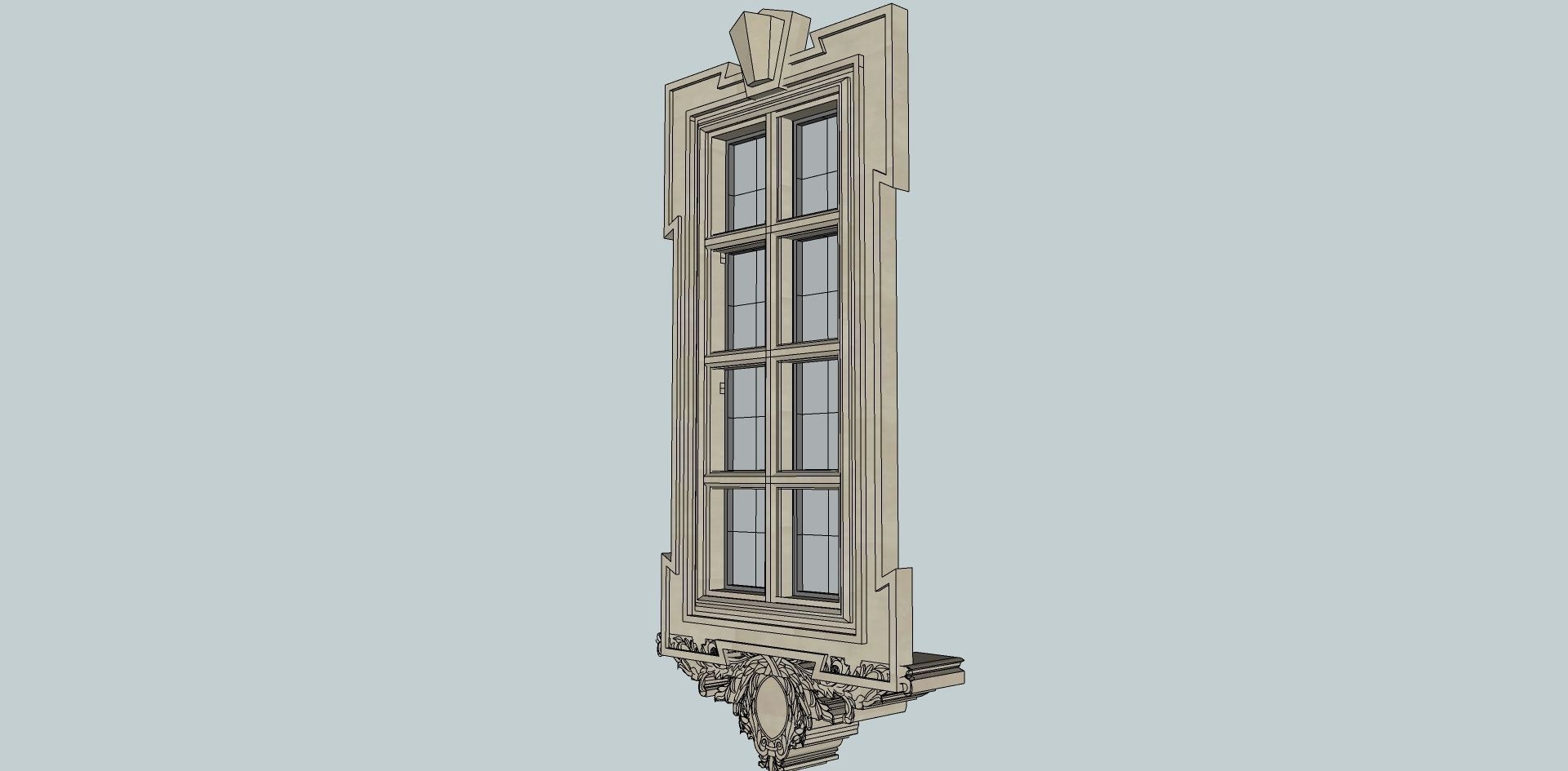 Classical window 3d sketchup model 3D model_2