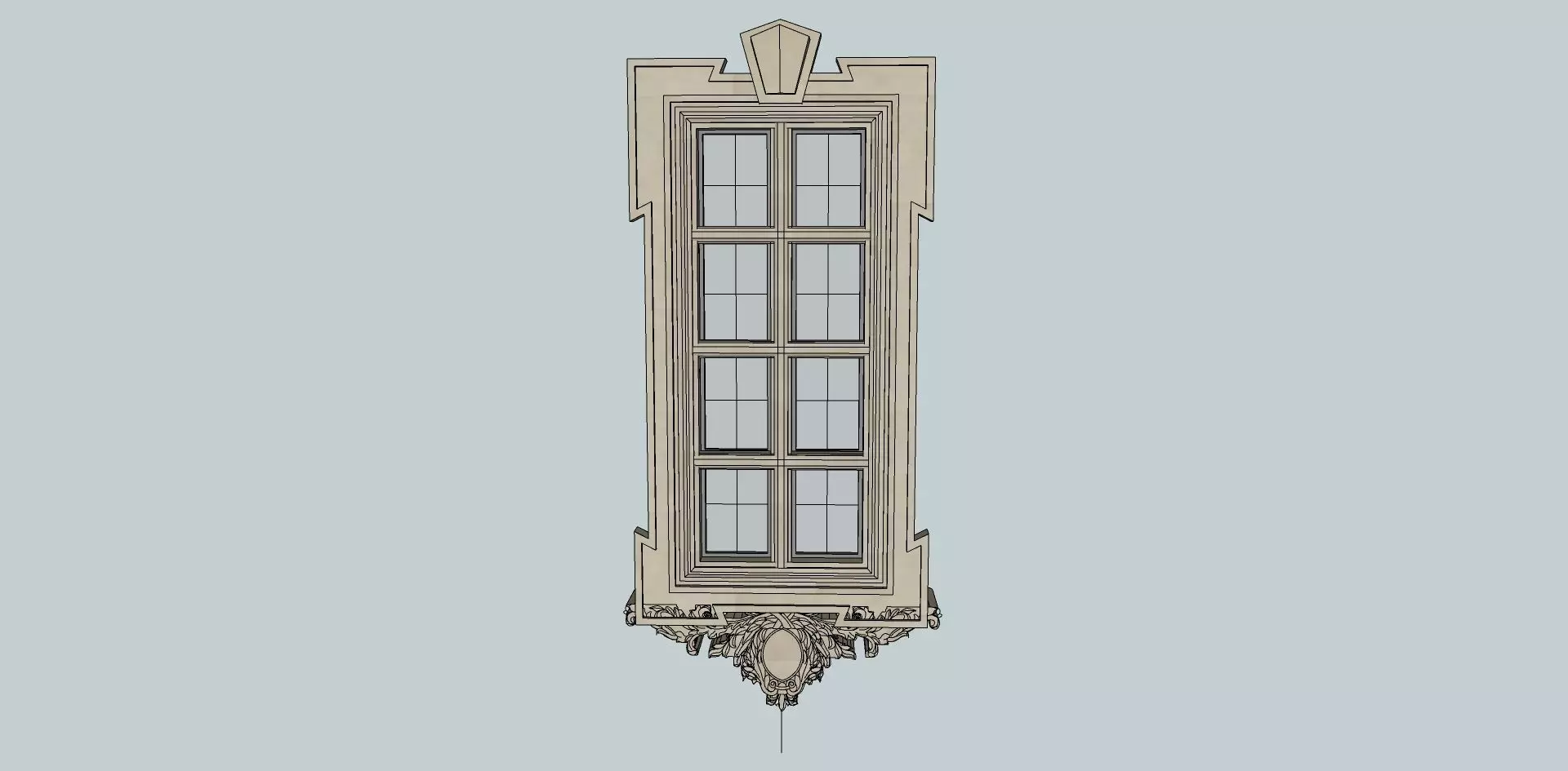 Classical window 3d sketchup model 3D model_0