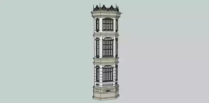 Classical window wall sketchup 3d model 3D model