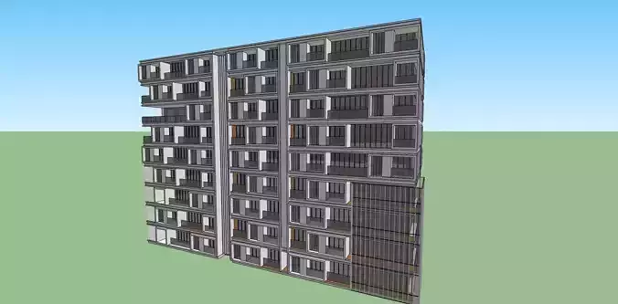 modern commercial building sketchup model