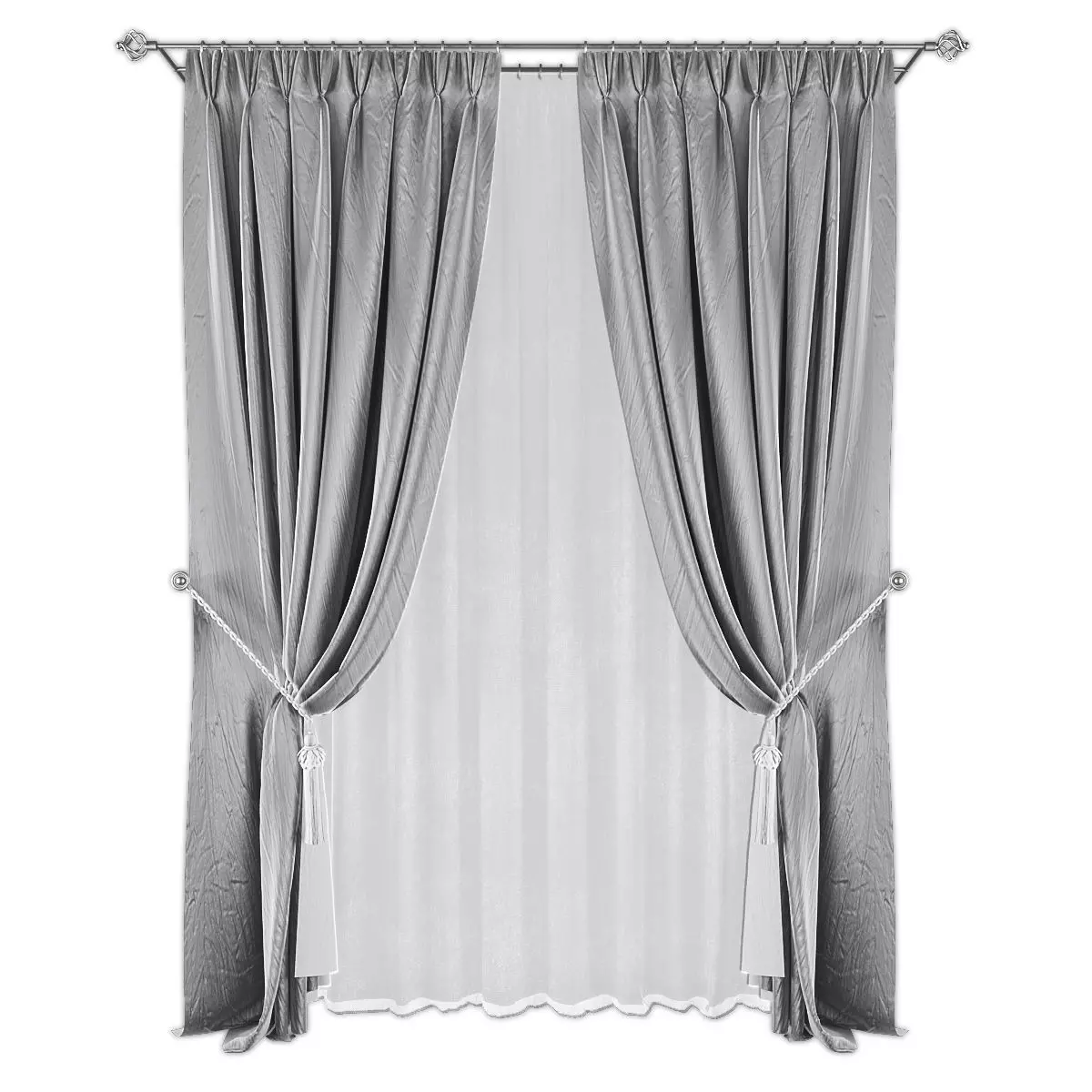 Curtains611 Low-poly 3D model_0
