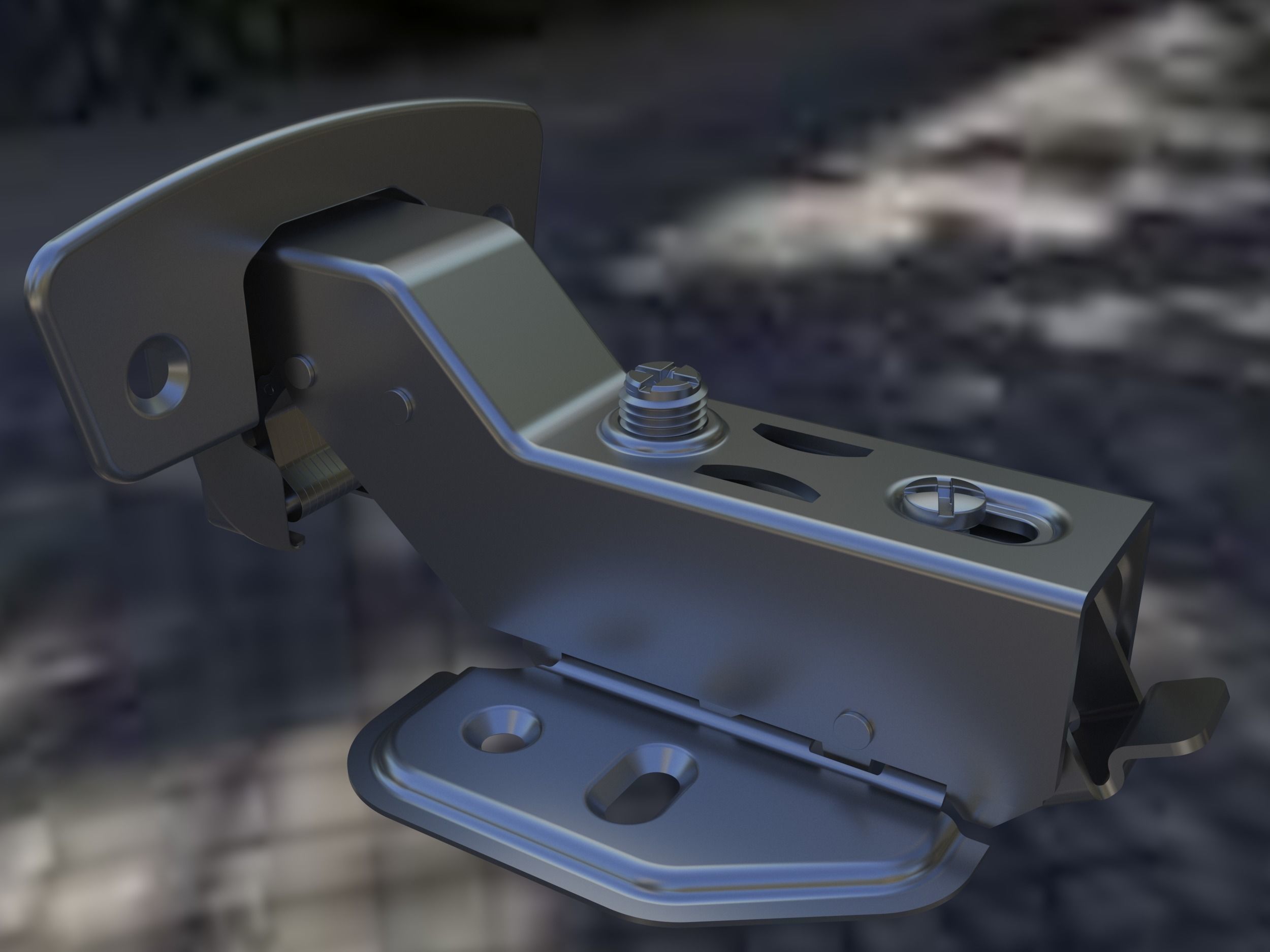 90 degree angle cabinet door hinge with animation 3D model_4