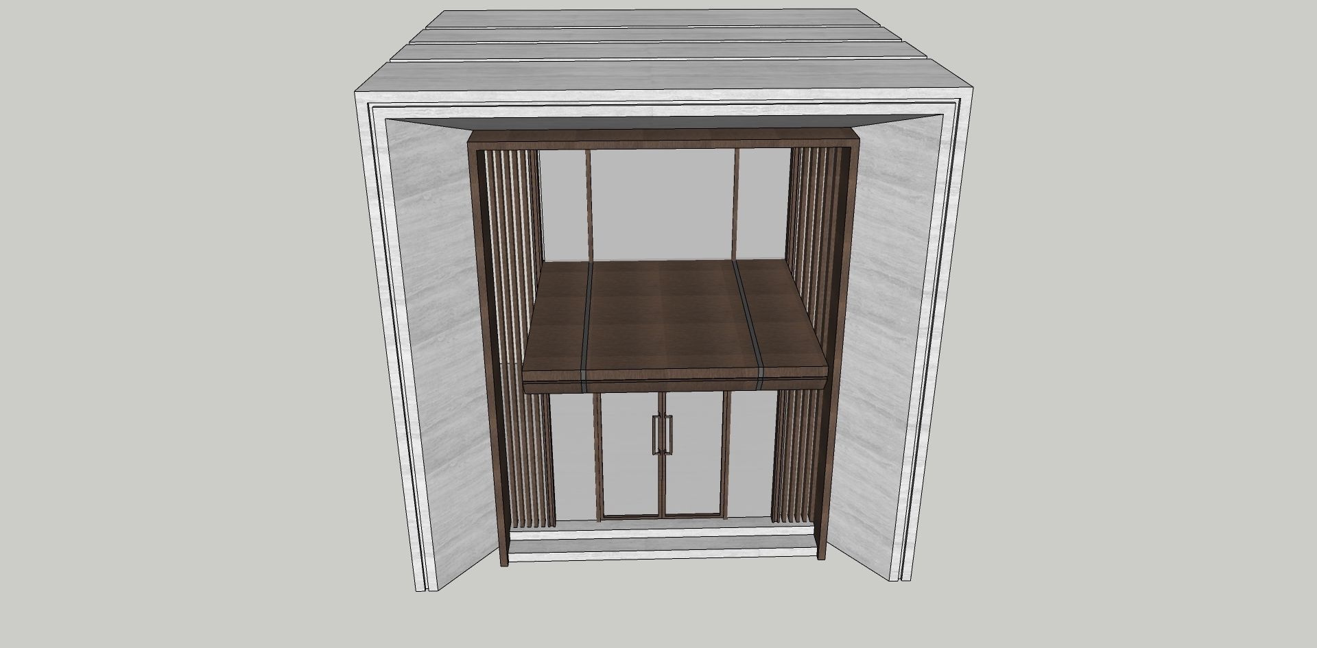 main entrance glass door double height 3d sketchup model 3D model_3