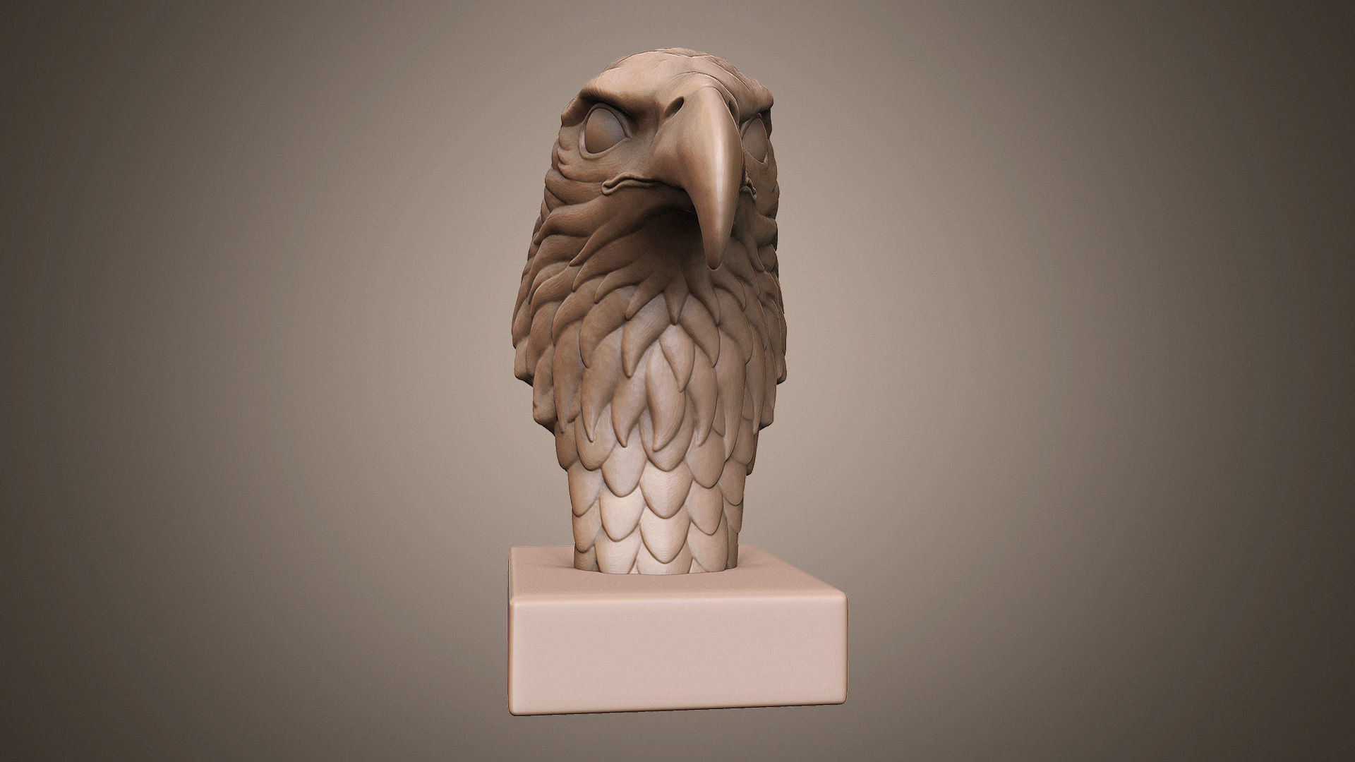 eagle head sculpture 3D print model_8