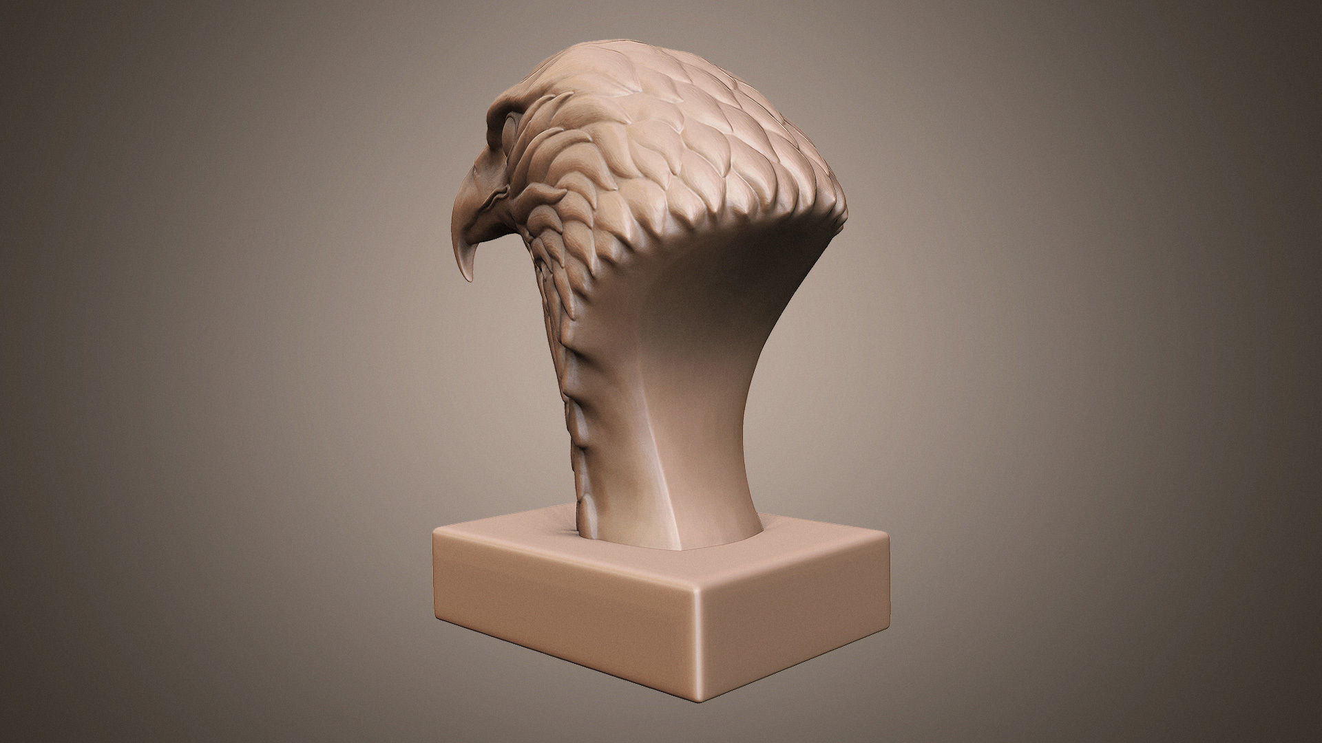 eagle head sculpture 3D print model_2