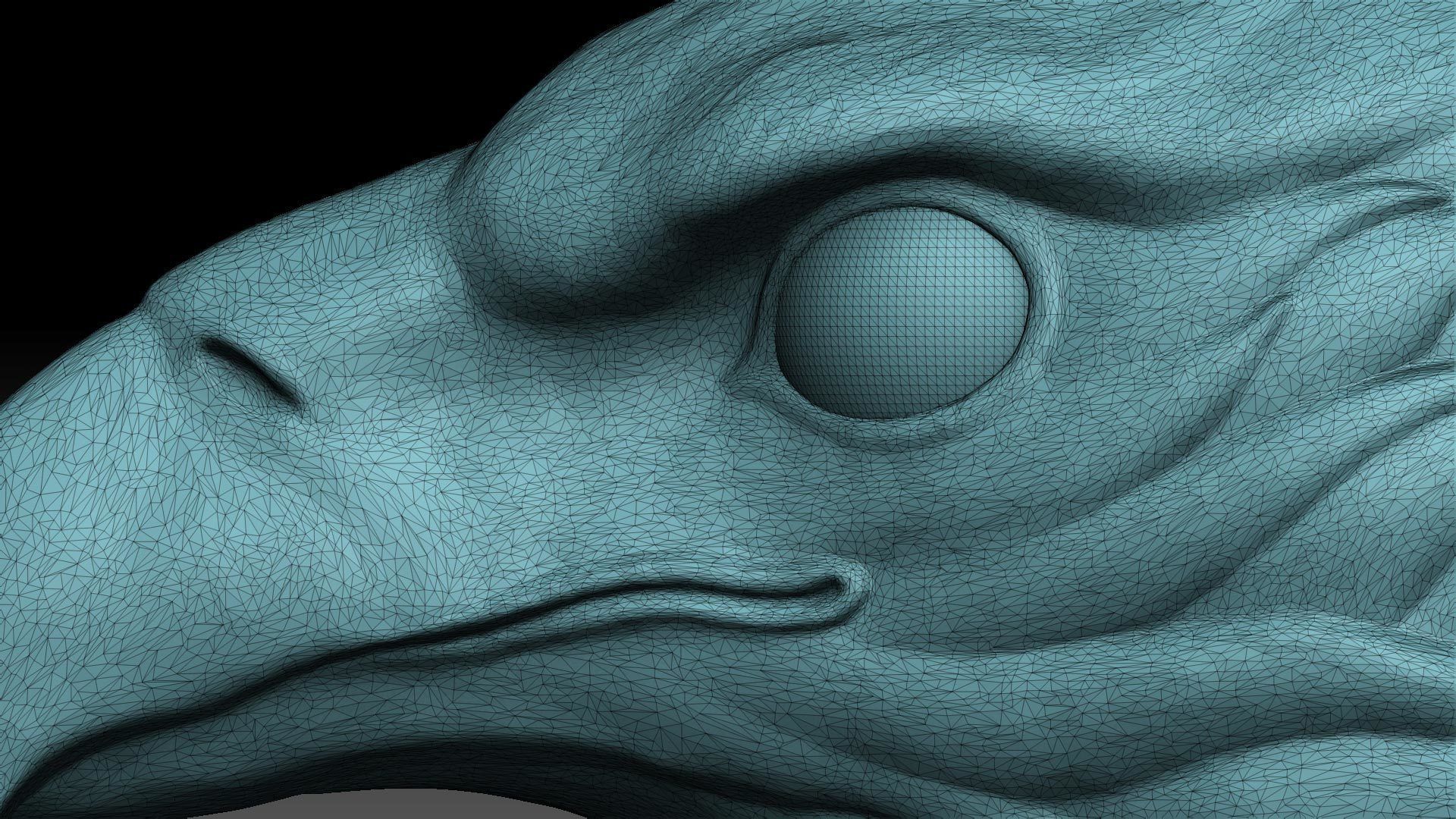 eagle head sculpture 3D print model_14