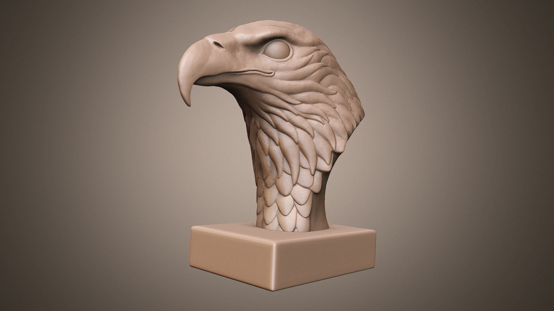 eagle head sculpture 3D print model_10
