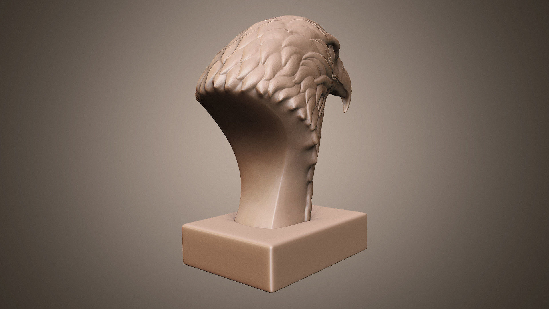 eagle head sculpture 3D print model_4
