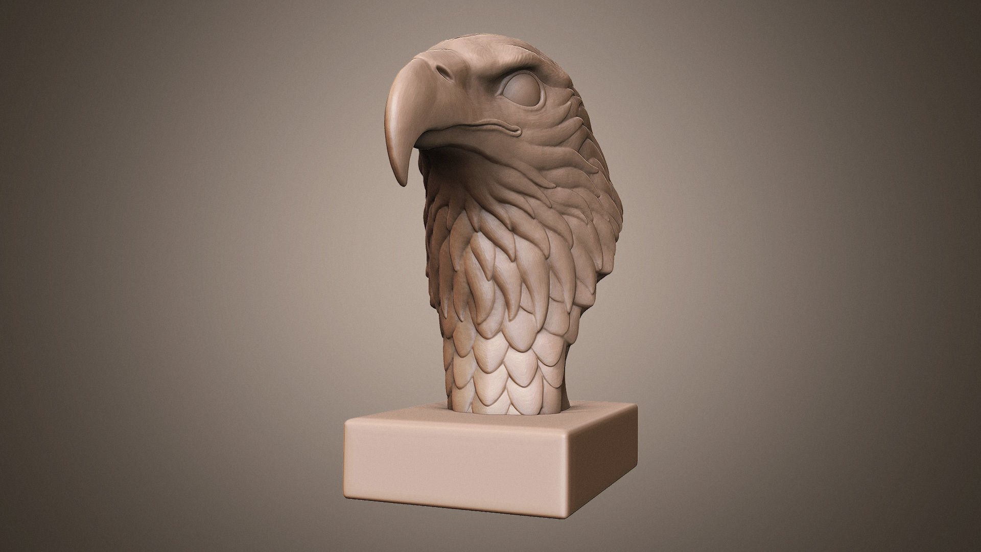 eagle head sculpture 3D print model_9