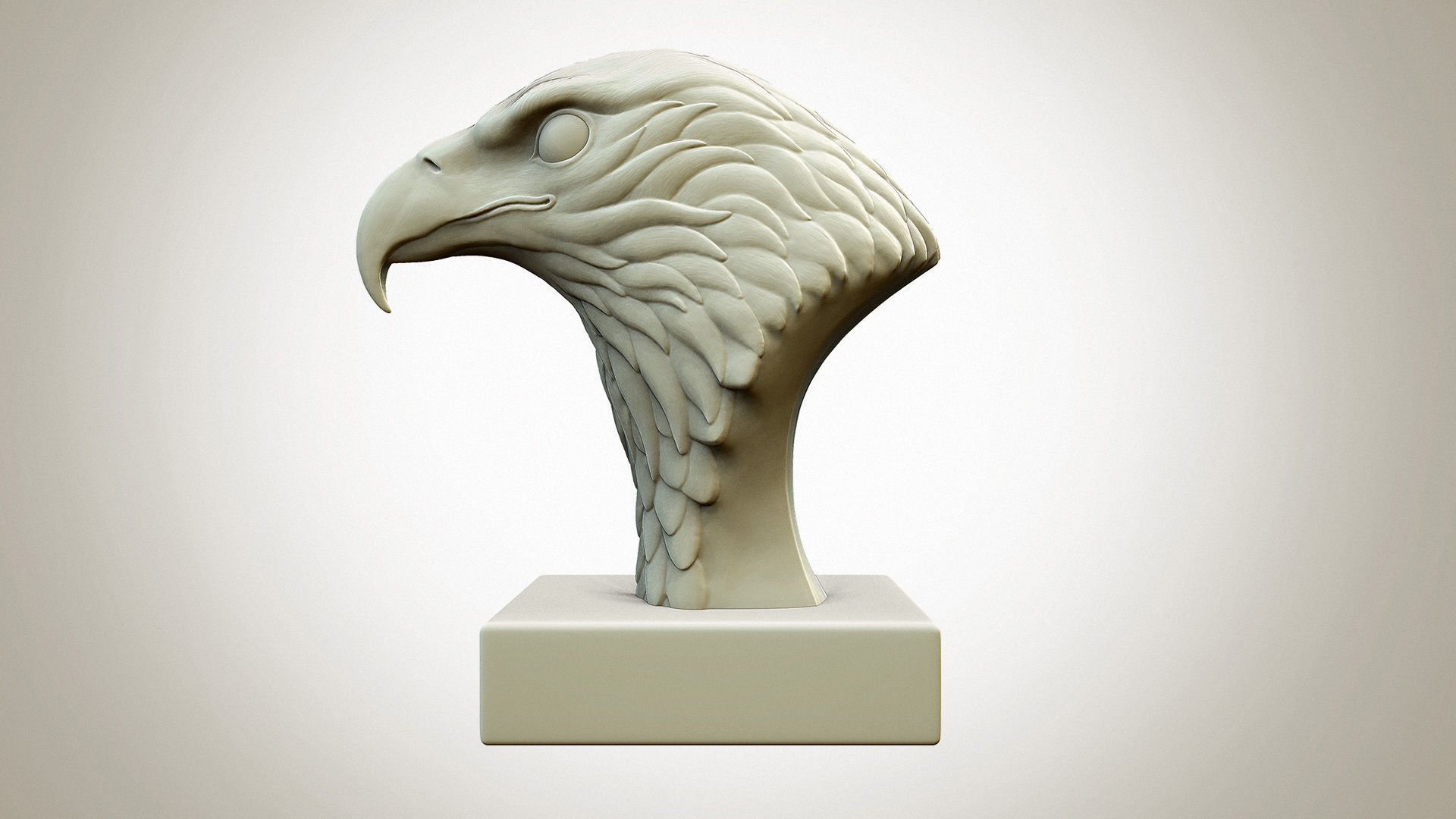 eagle head sculpture 3D print model_11