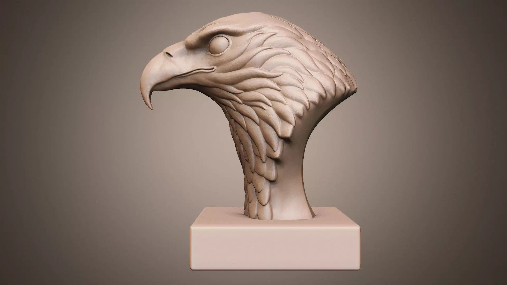 eagle head sculpture 3D print model_0