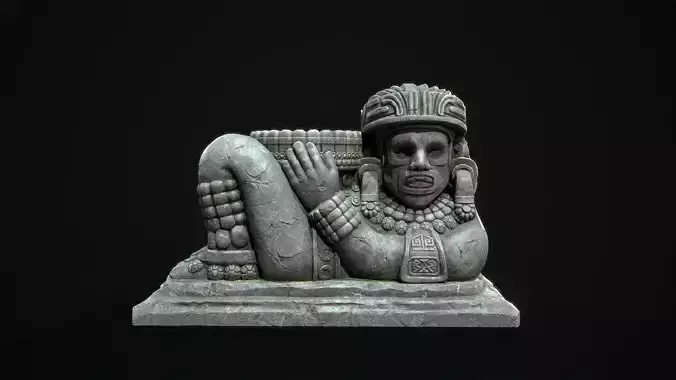 Statue Aztec Chacmool  Low-poly 3D model