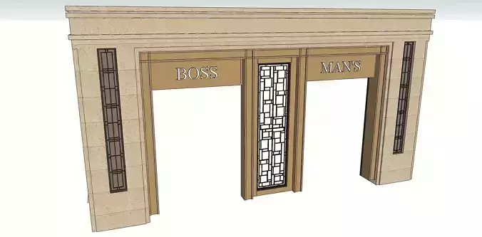 classical main gate entrance sketchup model 3D model