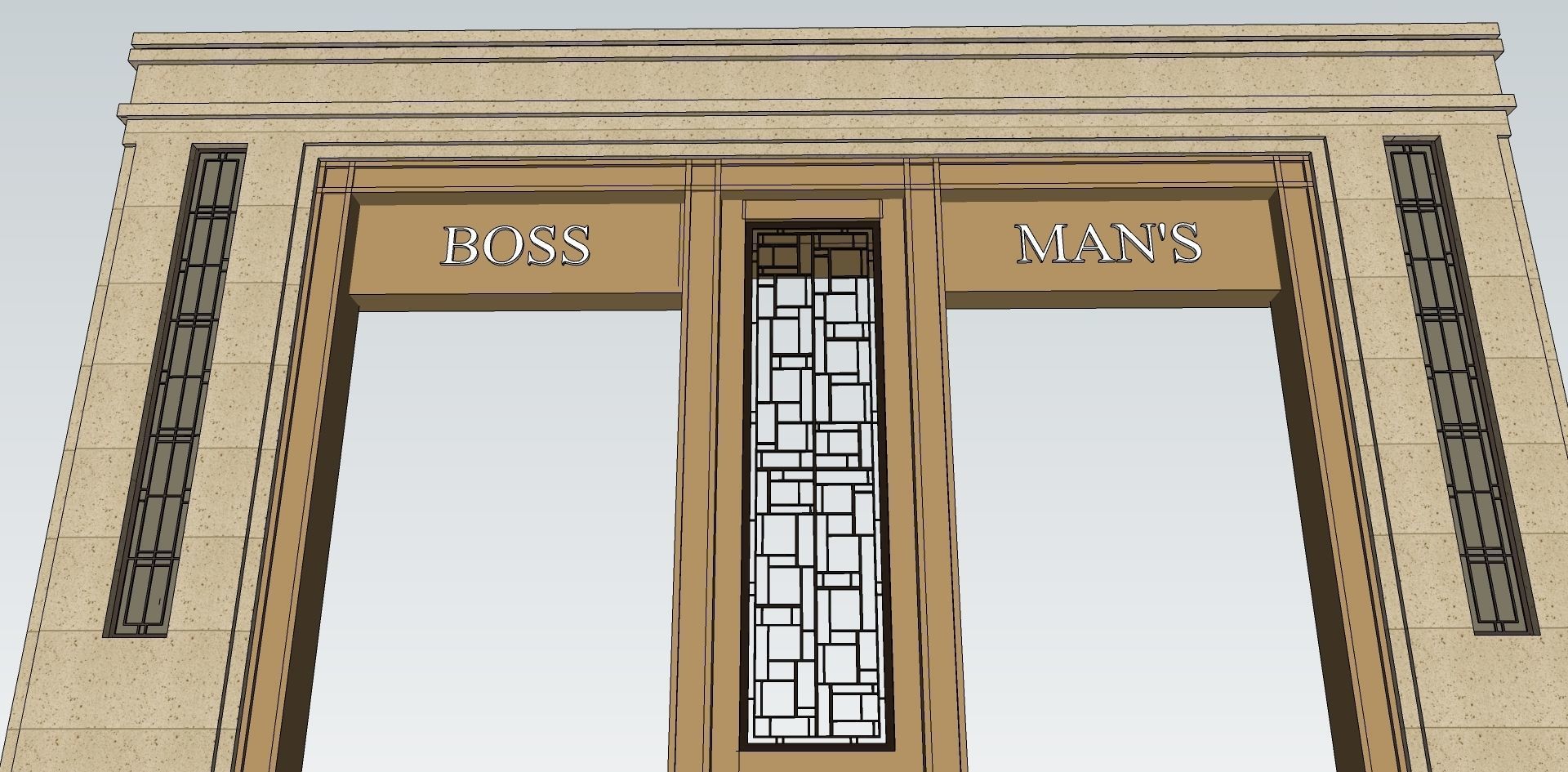 classical main gate entrance sketchup model 3D model_1