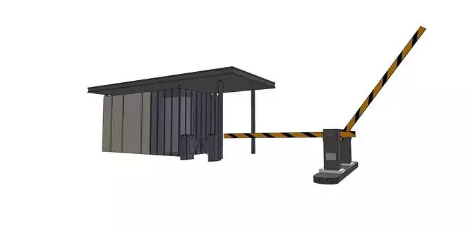 security check post with booth 3d sketchup model 3D model