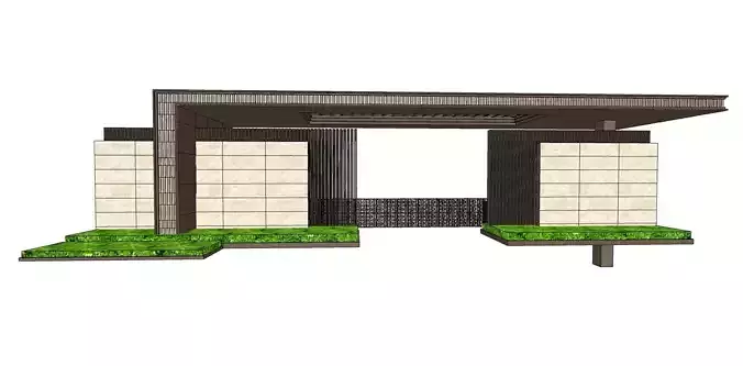 minimalist entrance gate sketchup model 3D model