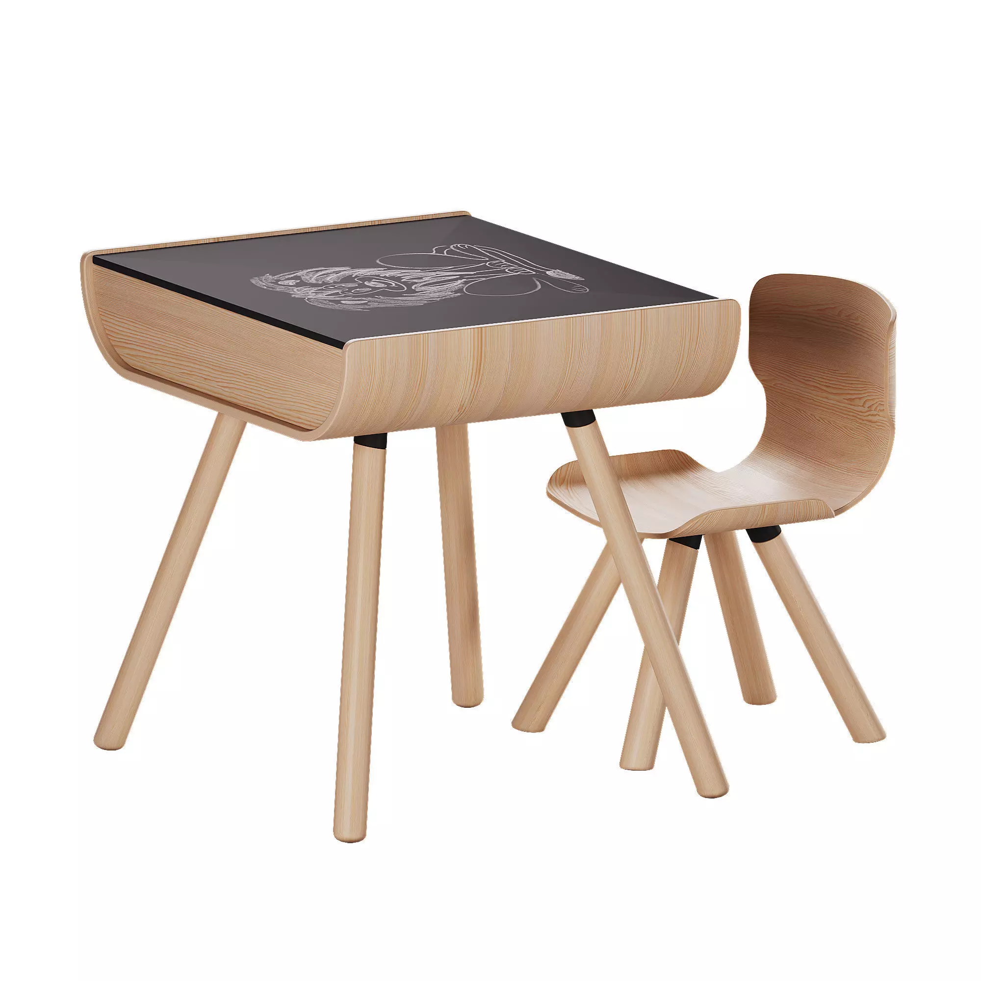 Children s table with drawing board PLANTOYS 3D model