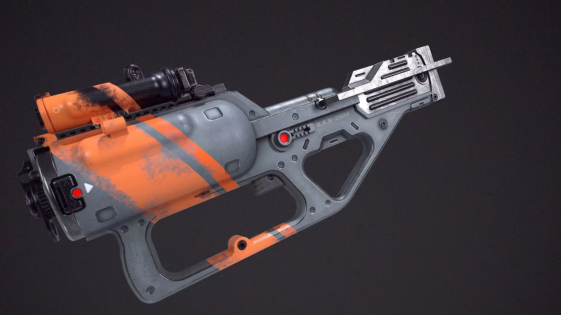 SciFi-Smg gun Low-poly 3D model