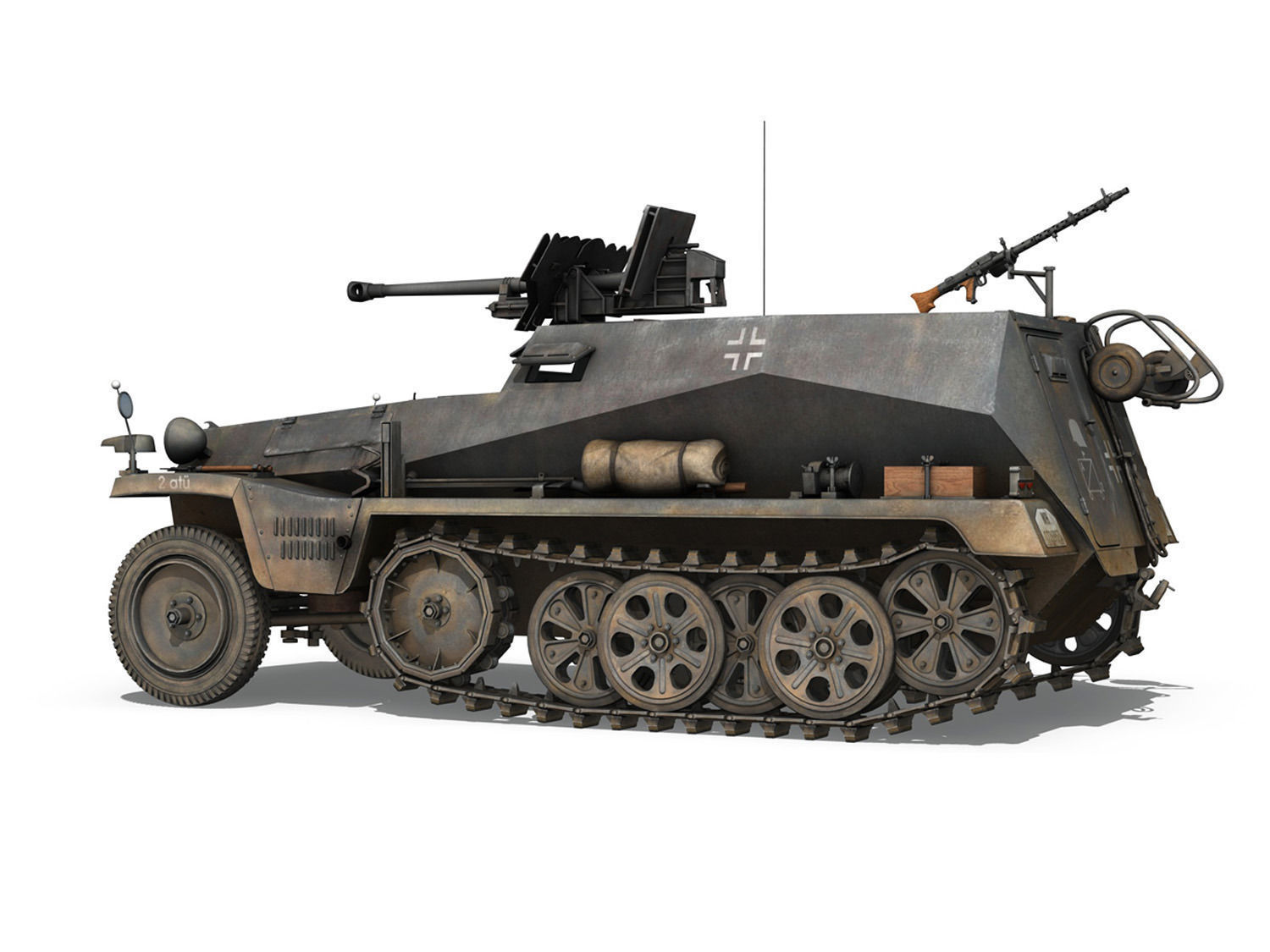 SDKFZ 250 11 - Halftruck with sPzB 41 - PzGrenDiv 3D model_4