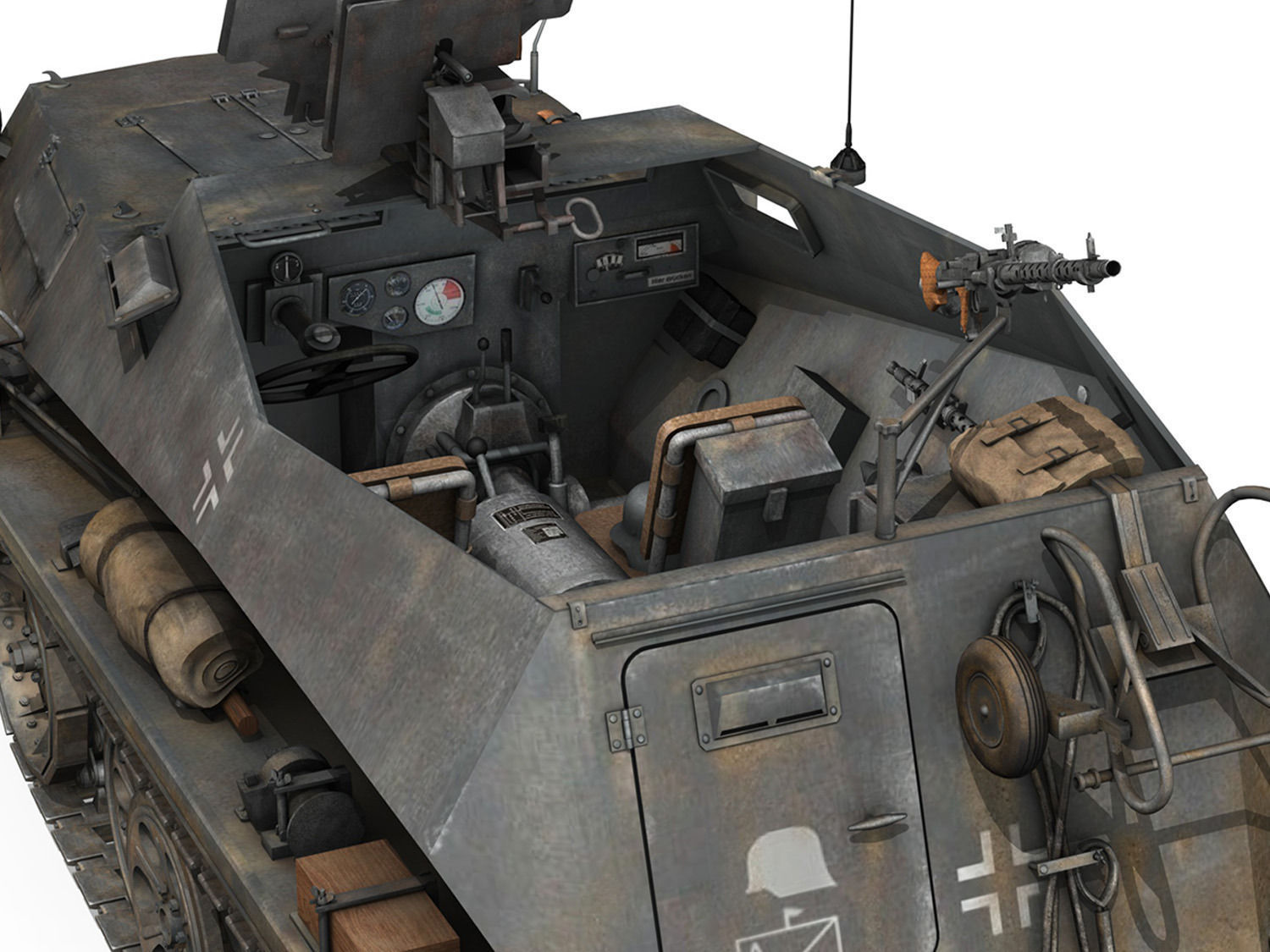 SDKFZ 250 11 - Halftruck with sPzB 41 - PzGrenDiv 3D model_9