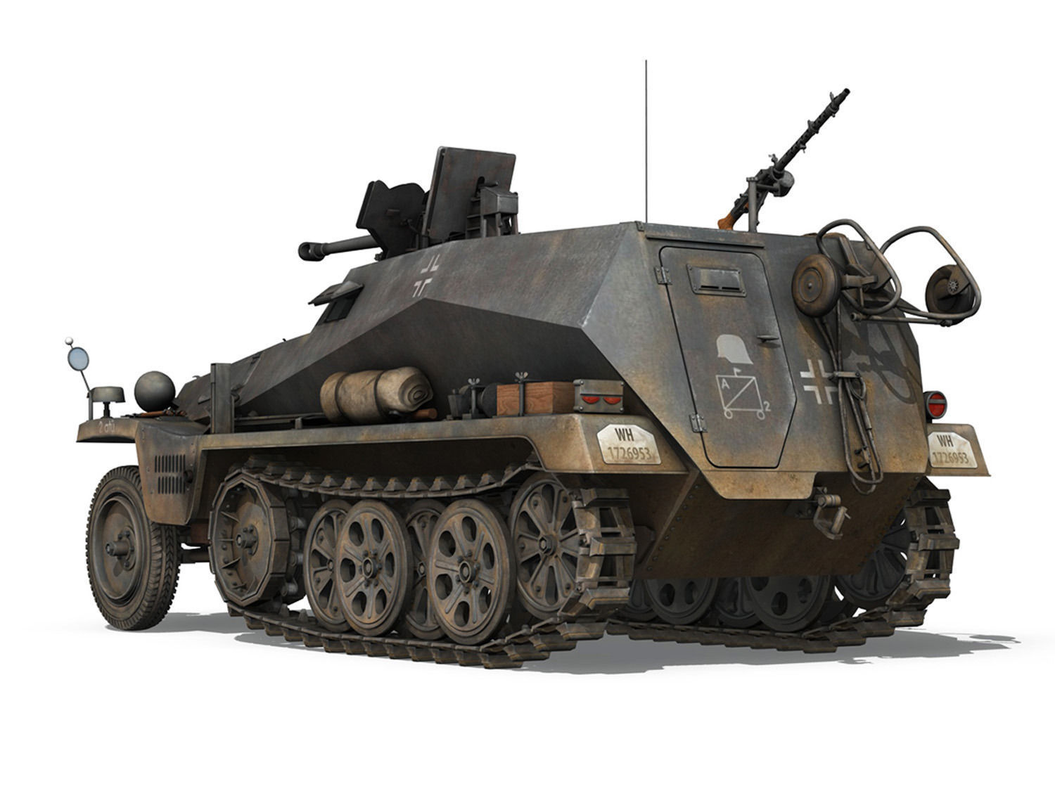 SDKFZ 250 11 - Halftruck with sPzB 41 - PzGrenDiv 3D model_5