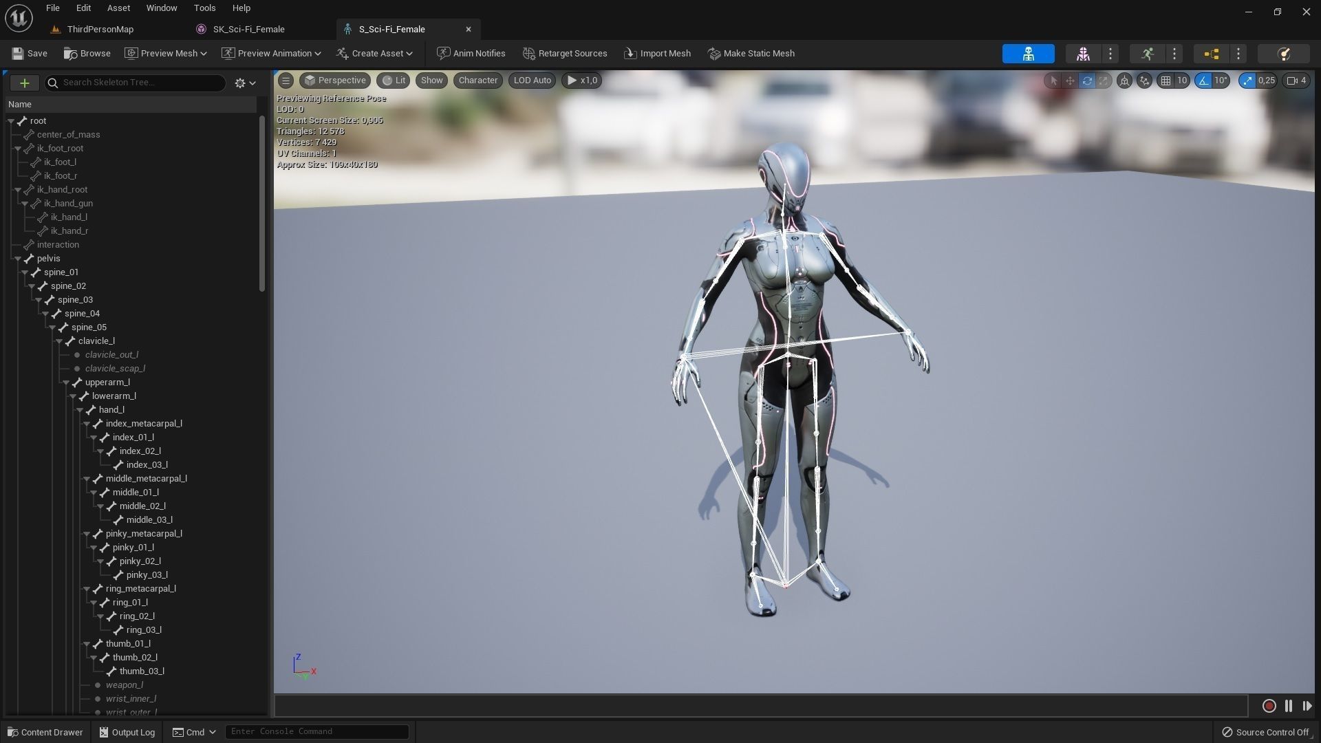 Sci-Fi Female Low-poly 3D model_10