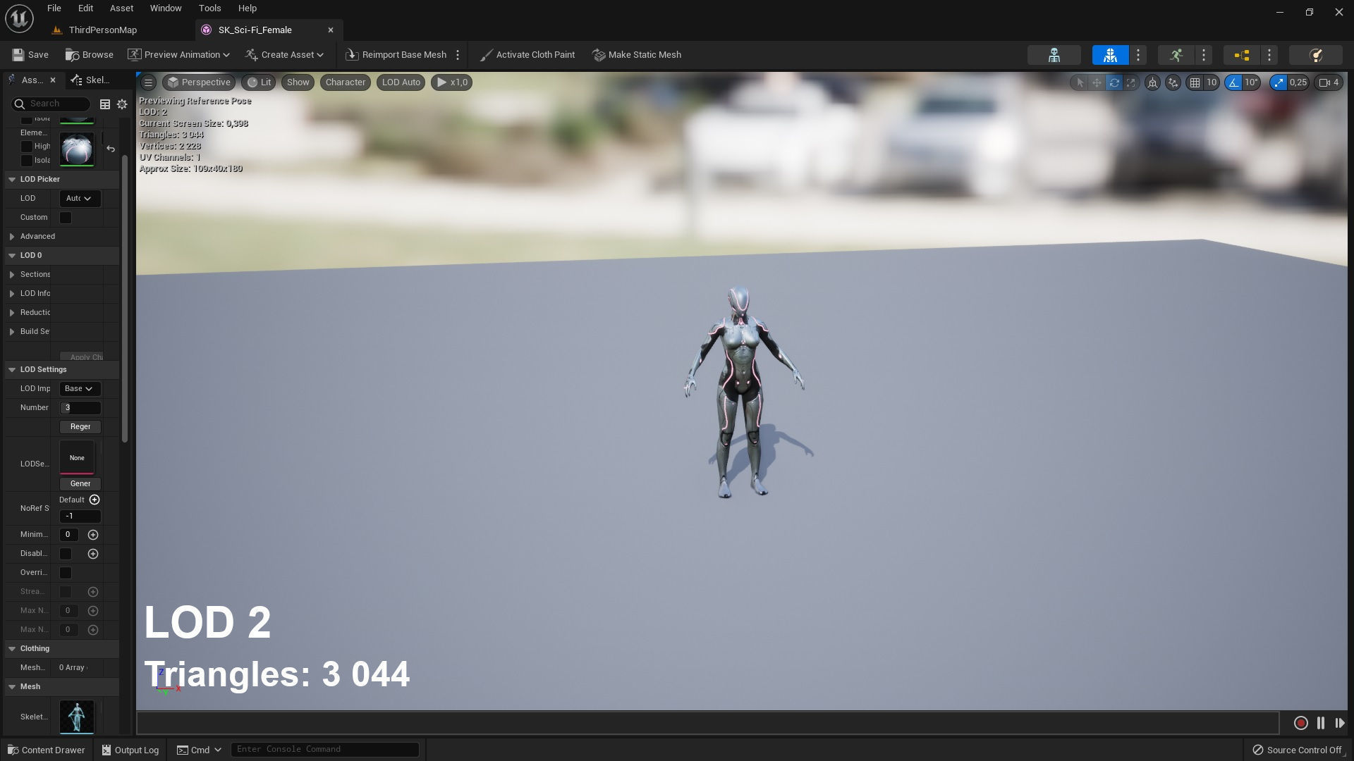 Sci-Fi Female Low-poly 3D model_13