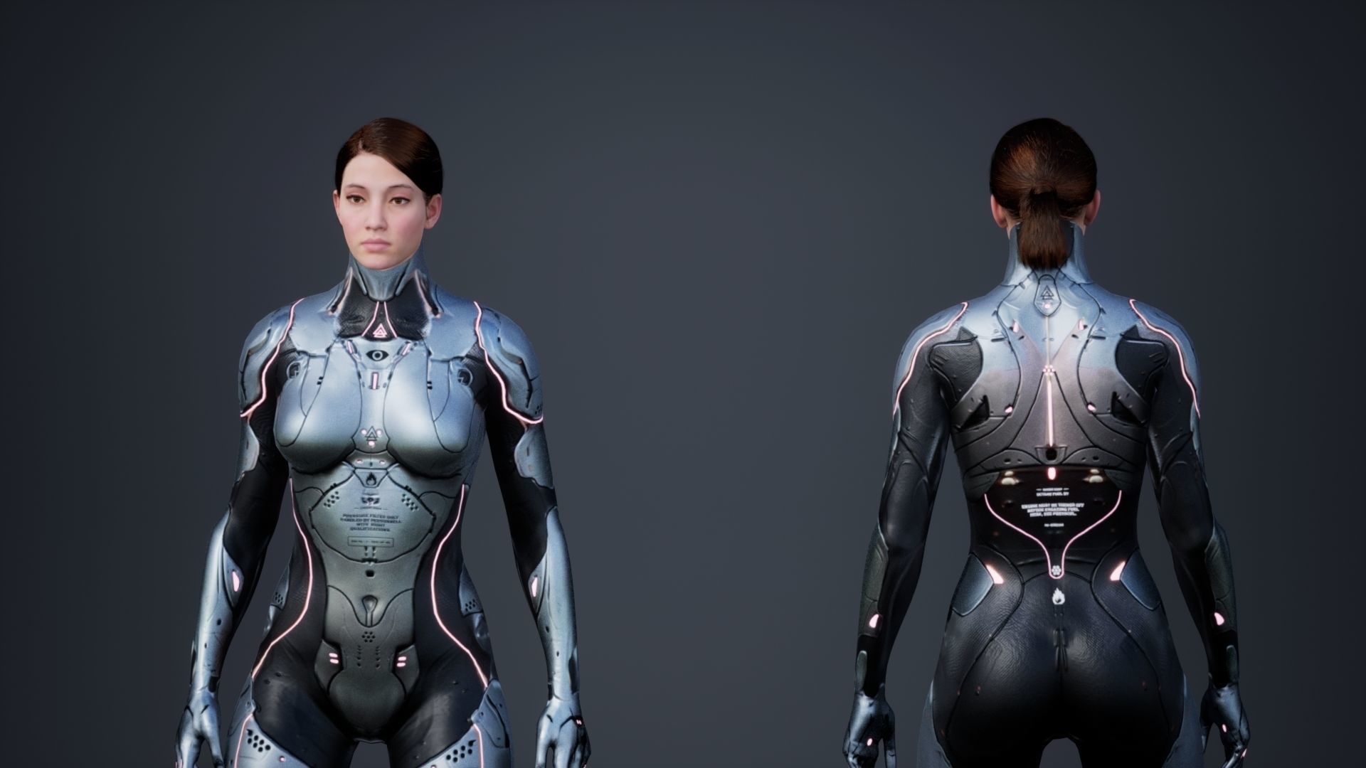 Sci-Fi Female Low-poly 3D model_4