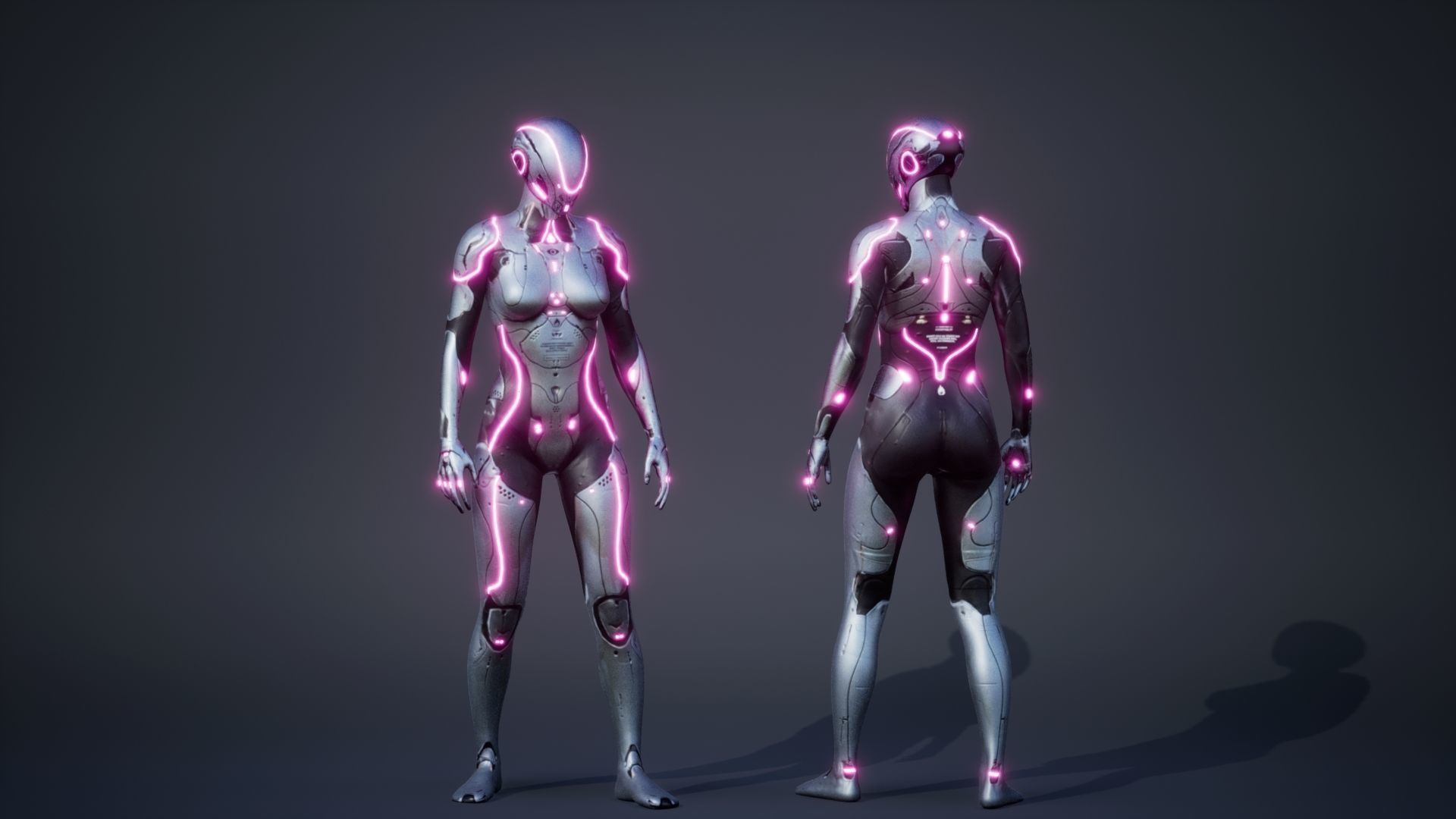 Sci-Fi Female Low-poly 3D model_8