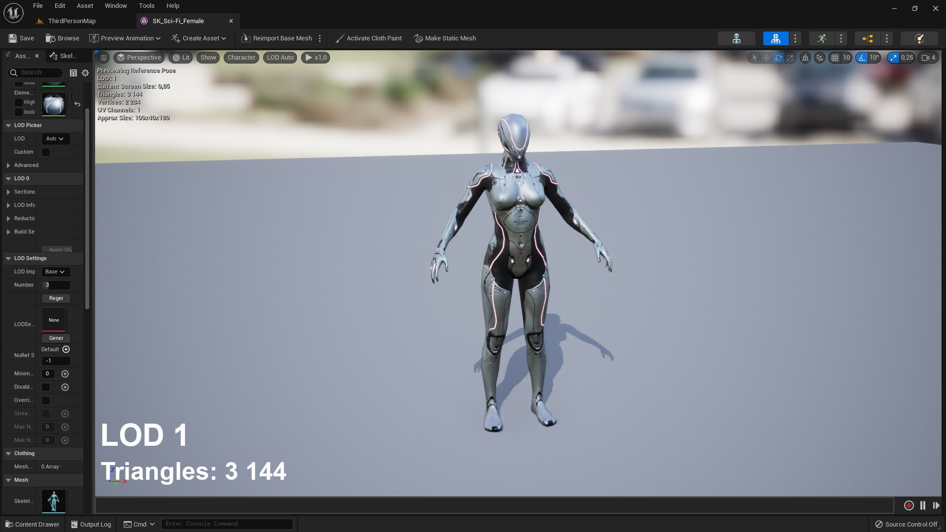 Sci-Fi Female Low-poly 3D model_12