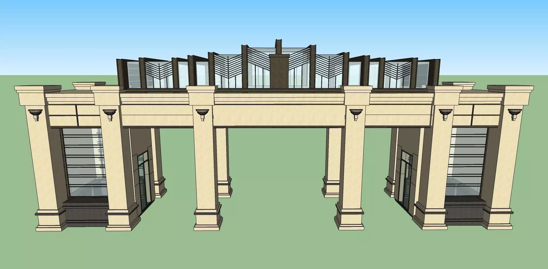 classical gate house sketchup model 3D model