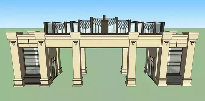 classical gate house sketchup model