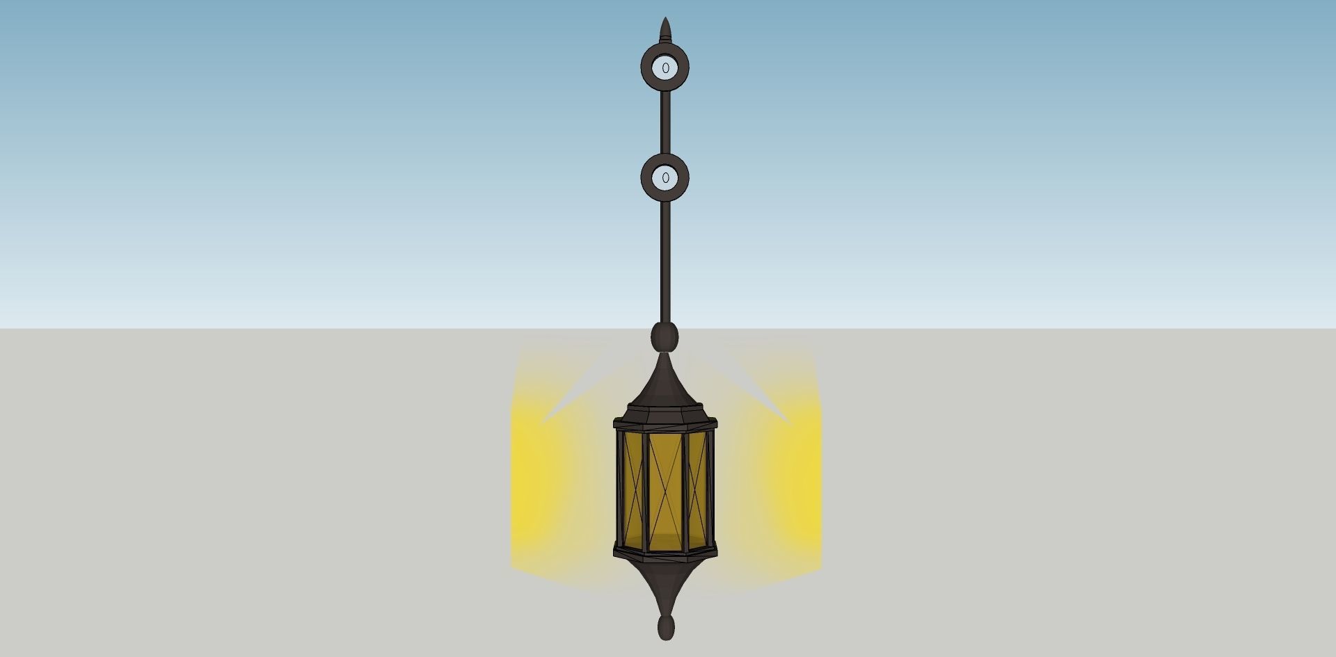 hanging outdoor wall light 3D model_1